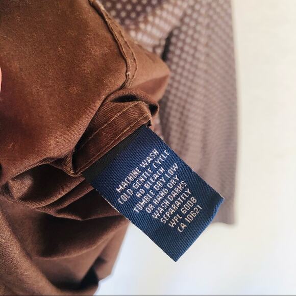 Panhandle Mens Slim Brown Print Button Down Shirt Large - Picture 7 of 9